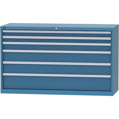 LISTA - 6 Drawer, 84 Compartment Bright Blue Steel Modular Storage Cabinet - Exact Tooling