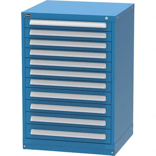 Vidmar - 11 Drawer, 344 Compartment Bright Blue Steel Modular Storage Cabinet - Exact Tooling