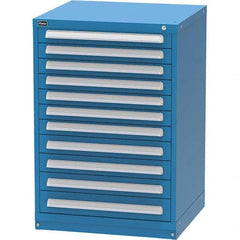 Vidmar - 11 Drawer, 344 Compartment Bright Blue Steel Modular Storage Cabinet - Exact Tooling