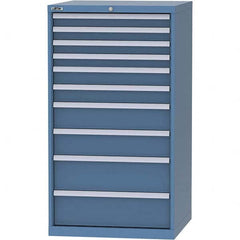 LISTA - 10 Drawer, 45 Compartment Bright Blue Steel Modular Storage Cabinet - Exact Tooling