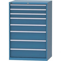 LISTA - 8 Drawer, 84 Compartment Bright Blue Steel Modular Storage Cabinet - Exact Tooling