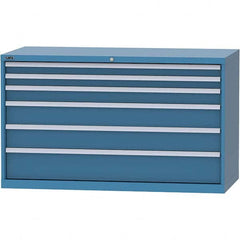 LISTA - 6 Drawer, 84 Compartment Bright Blue Steel Modular Storage Cabinet - Exact Tooling