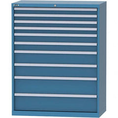 LISTA - 10 Drawer, 84 Compartment Bright Blue Steel Modular Storage Cabinet - Exact Tooling