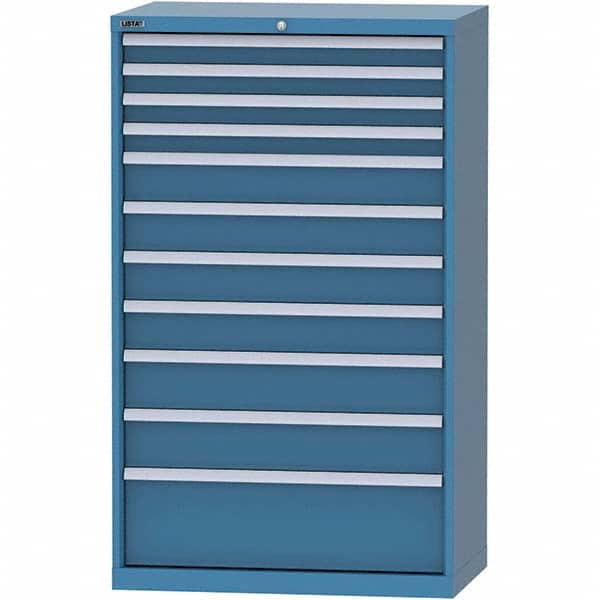 LISTA - 11 Drawer, 84 Compartment Bright Blue Steel Modular Storage Cabinet - Exact Tooling