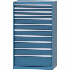 LISTA - 11 Drawer, 84 Compartment Bright Blue Steel Modular Storage Cabinet - Exact Tooling