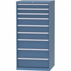 LISTA - 9 Drawer, 45 Compartment Bright Blue Steel Modular Storage Cabinet - Exact Tooling