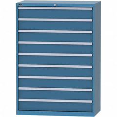 LISTA - 9 Drawer, 84 Compartment Bright Blue Steel Modular Storage Cabinet - Exact Tooling