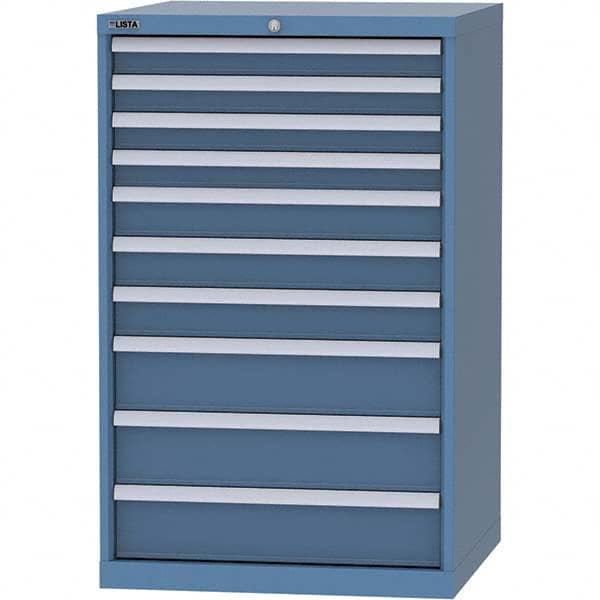 LISTA - 10 Drawer, 45 Compartment Bright Blue Steel Modular Storage Cabinet - Exact Tooling