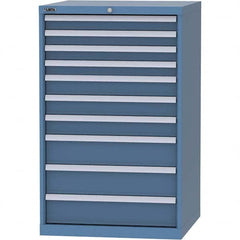 LISTA - 10 Drawer, 45 Compartment Bright Blue Steel Modular Storage Cabinet - Exact Tooling