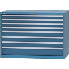 LISTA - 8 Drawer, 99 Compartment Bright Blue Steel Modular Storage Cabinet - Exact Tooling