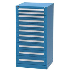 Vidmar - 11 Drawer, 344 Compartment Bright Blue Steel Modular Storage Cabinet - Exact Tooling