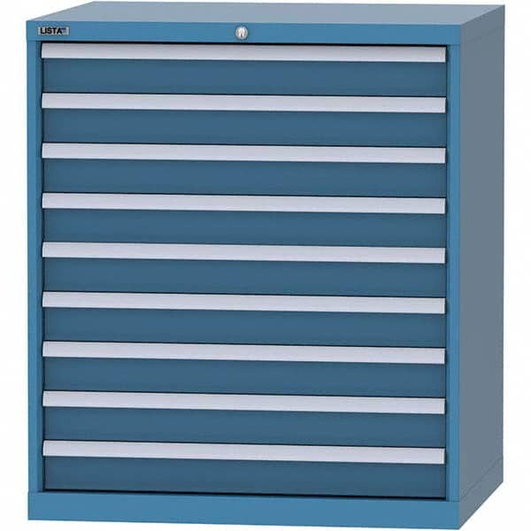 LISTA - 9 Drawer, 84 Compartment Bright Blue Steel Modular Storage Cabinet - Exact Tooling
