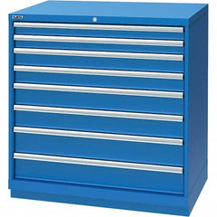 LISTA - 8 Drawer, 117 Compartment Bright Blue Steel Modular Storage Cabinet - Exact Tooling
