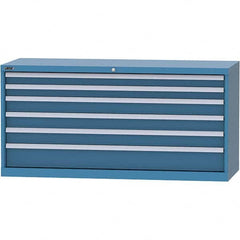 LISTA - 6 Drawer, 84 Compartment Bright Blue Steel Modular Storage Cabinet - Exact Tooling