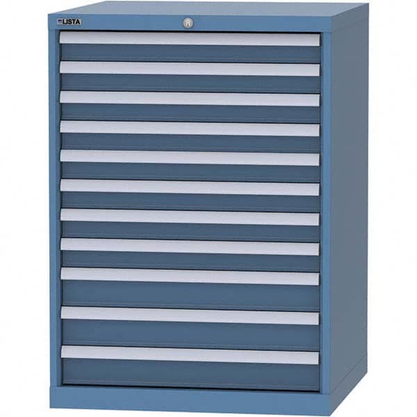 LISTA - 11 Drawer, 45 Compartment Bright Blue Steel Modular Storage Cabinet - Exact Tooling