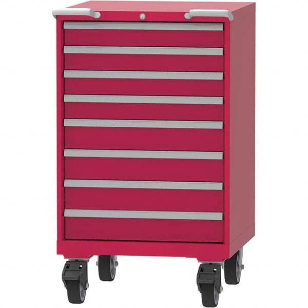 LISTA - 8 Drawer, 45 Compartment Red Steel Modular Storage Cabinet - Exact Tooling