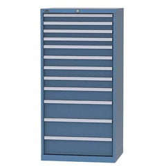 LISTA - 11 Drawer, 93 Compartment Bright Blue Steel Modular Storage Cabinet - Exact Tooling