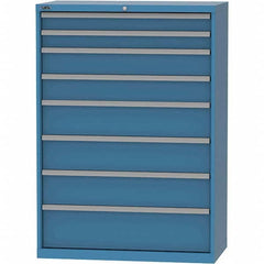 LISTA - 8 Drawer, 84 Compartment Bright Blue Steel Modular Storage Cabinet - Exact Tooling