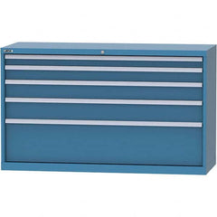 LISTA - 5 Drawer, 84 Compartment Bright Blue Steel Modular Storage Cabinet - Exact Tooling
