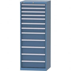 LISTA - 12 Drawer, 84 Compartment Bright Blue Steel Modular Storage Cabinet - Exact Tooling