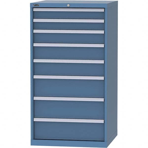 LISTA - 8 Drawer, 45 Compartment Bright Blue Steel Modular Storage Cabinet - Exact Tooling