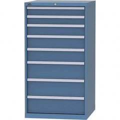LISTA - 8 Drawer, 45 Compartment Bright Blue Steel Modular Storage Cabinet - Exact Tooling