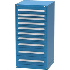 Vidmar - 10 Drawer, 60 Compartment Bright Blue Steel Modular Storage Cabinet - Exact Tooling