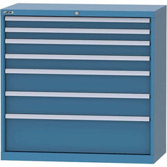 LISTA - 7 Drawer, 84 Compartment Red Steel Modular Storage Cabinet - Exact Tooling