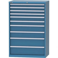 LISTA - 10 Drawer, 84 Compartment Bright Blue Steel Modular Storage Cabinet - Exact Tooling