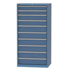 LISTA - 10 Drawer, 93 Compartment Bright Blue Steel Modular Storage Cabinet - Exact Tooling