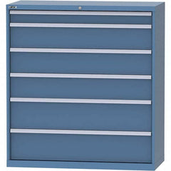 LISTA - 6 Drawer, 99 Compartment Bright Blue Steel Modular Storage Cabinet - Exact Tooling