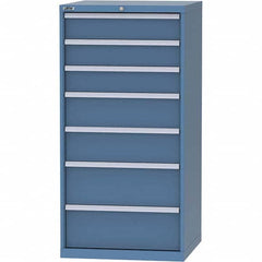 LISTA - 7 Drawer, 45 Compartment Bright Blue Steel Modular Storage Cabinet - Exact Tooling