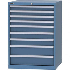 LISTA - 9 Drawer, 45 Compartment Bright Blue Steel Modular Storage Cabinet - Exact Tooling