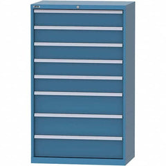 LISTA - 8 Drawer, 84 Compartment Bright Blue Steel Modular Storage Cabinet - Exact Tooling