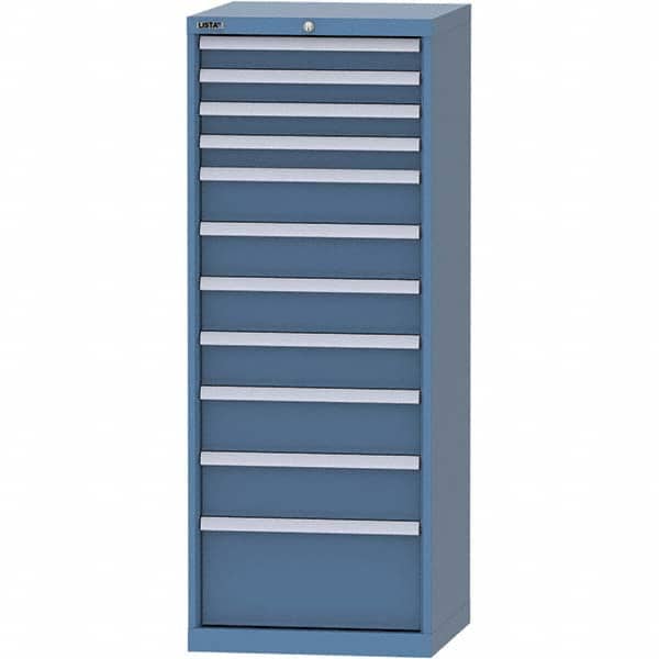 LISTA - 11 Drawer, 84 Compartment Bright Blue Steel Modular Storage Cabinet - Exact Tooling