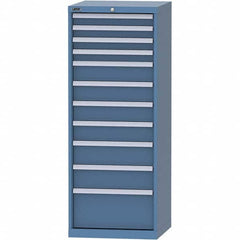 LISTA - 11 Drawer, 84 Compartment Bright Blue Steel Modular Storage Cabinet - Exact Tooling