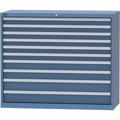 LISTA - 10 Drawer, 99 Compartment Bright Blue Steel Modular Storage Cabinet - Exact Tooling