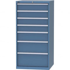 LISTA - 7 Drawer, 45 Compartment Bright Blue Steel Modular Storage Cabinet - Exact Tooling
