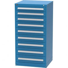 Vidmar - 9 Drawer, 344 Compartment Bright Blue Steel Modular Storage Cabinet - Exact Tooling