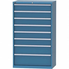 LISTA - 8 Drawer, 84 Compartment Bright Blue Steel Modular Storage Cabinet - Exact Tooling