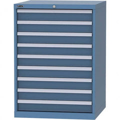 LISTA - 9 Drawer, 45 Compartment Bright Blue Steel Modular Storage Cabinet - Exact Tooling
