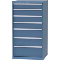 LISTA - 7 Drawer, 45 Compartment Bright Blue Steel Modular Storage Cabinet - Exact Tooling