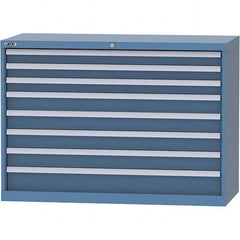 LISTA - 8 Drawer, 99 Compartment Bright Blue Steel Modular Storage Cabinet - Exact Tooling
