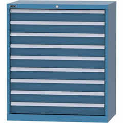 LISTA - 9 Drawer, 84 Compartment Bright Blue Steel Modular Storage Cabinet - Exact Tooling
