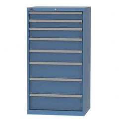 LISTA - 8 Drawer, 124 Compartment Bright Blue Steel Modular Storage Cabinet - Exact Tooling