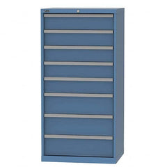 LISTA - 8 Drawer, 124 Compartment Bright Blue Steel Modular Storage Cabinet - Exact Tooling