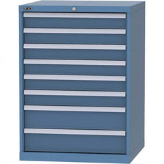LISTA - 8 Drawer, 45 Compartment Bright Blue Steel Modular Storage Cabinet - Exact Tooling