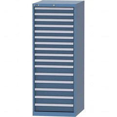 LISTA - 16 Drawer, 99 Compartment Bright Blue Steel Modular Storage Cabinet - Exact Tooling