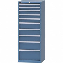 LISTA - 10 Drawer, 84 Compartment Bright Blue Steel Modular Storage Cabinet - Exact Tooling