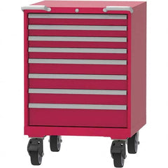 LISTA - 8 Drawer, 45 Compartment Red Steel Modular Storage Cabinet - Exact Tooling